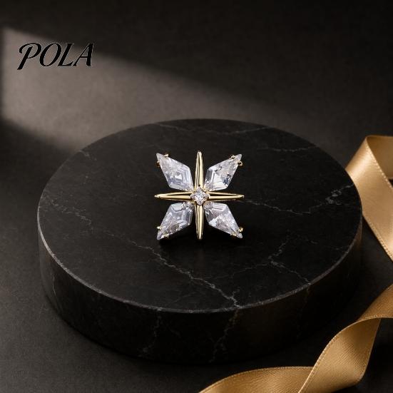 Brooch Pin with Invisible Safety Buckle, Star Shape Lapel Cubic Scratch Resistant Zirconia Rhinestone Accent, for Suits Shirts Wedding Formal