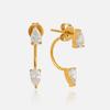 NEW BOHO TEARDROP ZIRCON PIERCING EARRINGS Dazan 2026 NS 18k Gold Plated Hypoallergenic Stainless Steel THEATER PROPS JEWELRY