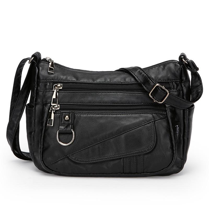 Large Capacity Single Shoulder Lightweight Soft Leather Crossbody Bag