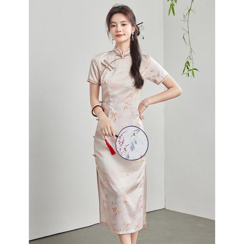 Origin New Chinese Style Printed Maxi Dress M