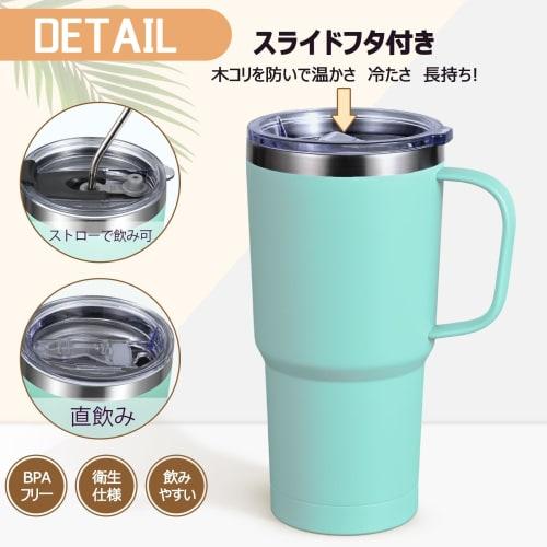 Livole Vacuum Insulated Stainless Steel Coffee Mug, Keeps Hot or Cold, 600ml Large Capacity, with Lid, Tumbler, Travel Mug, Handle, Large Double-Walle