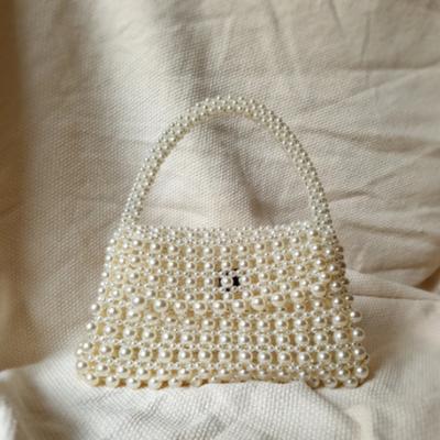 Sac à main de créateur en perles pour femmes, sac à main de mariage en perles, sac à main de mariée en perles crème, sac de soirée en perles fait à la main, sac en fausses perles