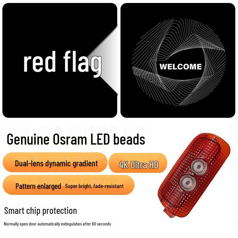 Dynamic Welcome Light for 2023-2025 Hongqi H5/H6/H7 Car Door Projection Interior Decoration