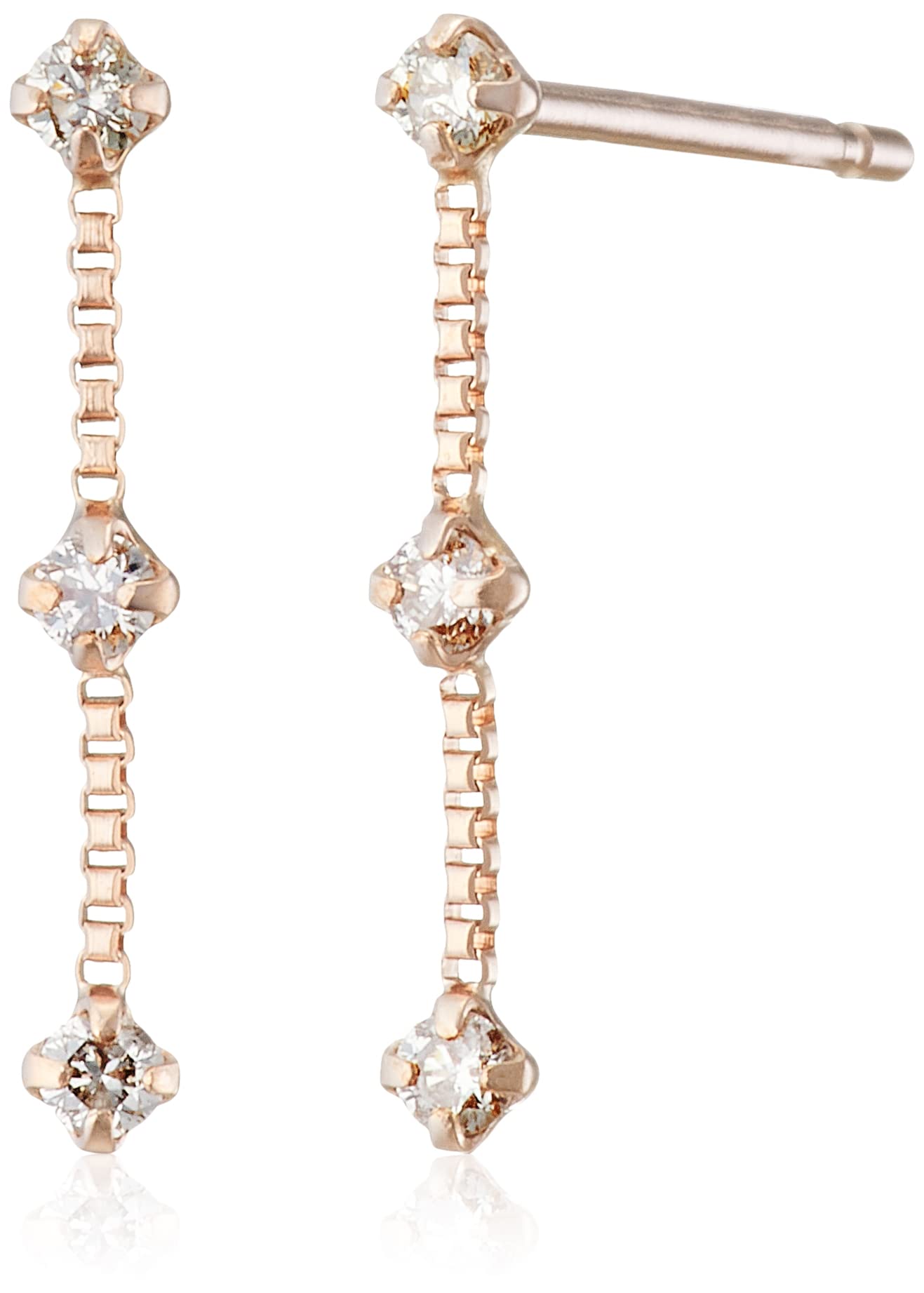 

[Official] ESTELLE Women s Earrings, 10K Pink Gold with Diamonds, 0212-1229-0022-0000