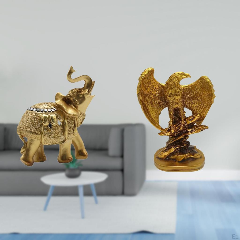 Resin Sculpture Desktop Ornament Artistic Animal Figurine for Home Office Shelf Bedroom Desk Dining