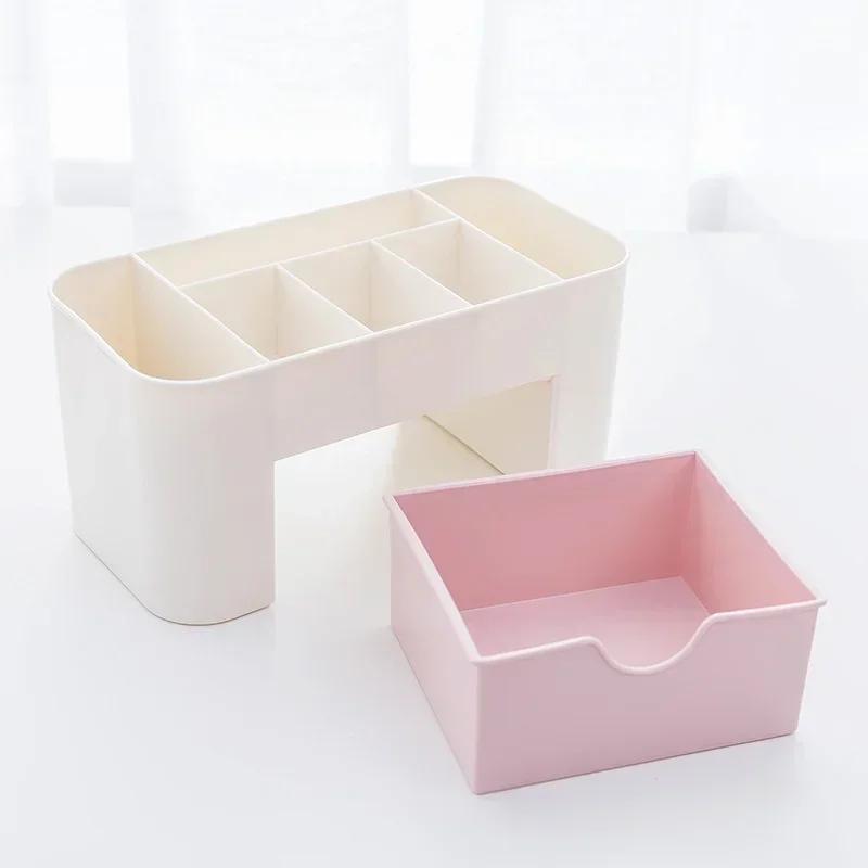 Double Layer Plastic Makeup Organizers Storage Box Cosmetic Drawers Jewelry Display Box Desktop Make Up Container Boxe Organizer