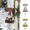 Decorative Yard Hanging Plaque Wooden Gnome Door Hanger with Bell, Country Garden Welcome Sign Wood for Fence Swing Wall Plaque, Farmhouse Ornament