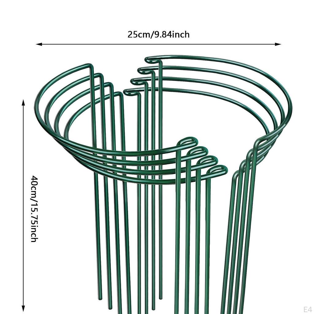 8 Pieces Garden Plant Stakes, Metal Construction in Half Round Shape for Various Flowers
