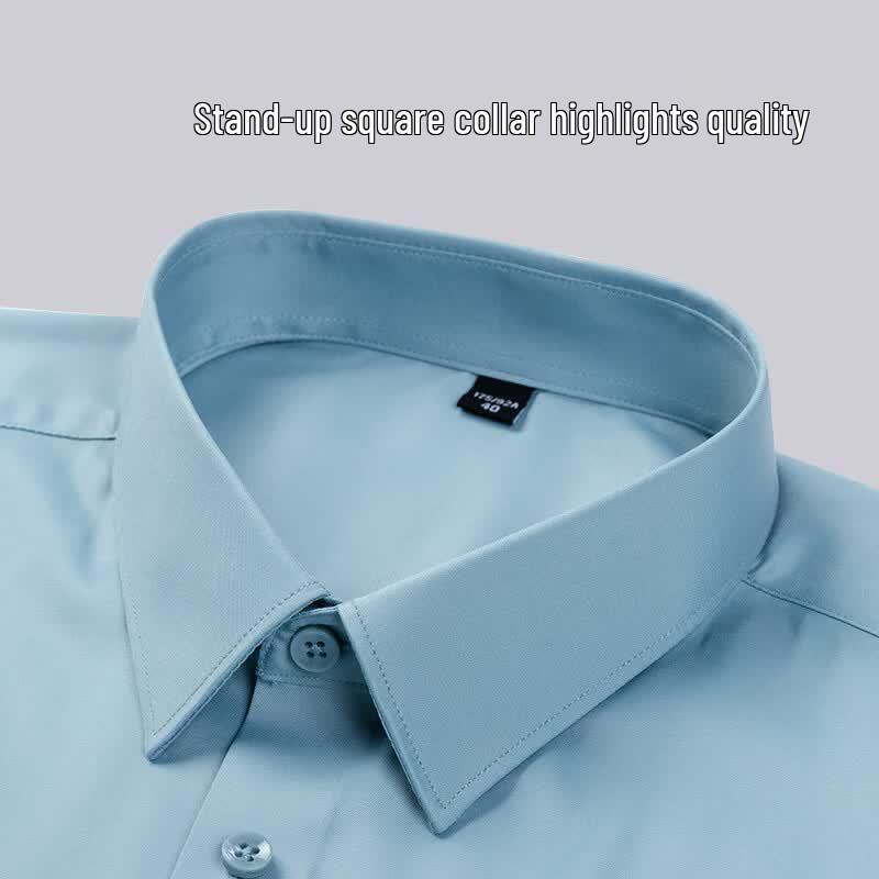 Hodo Men's Solid Color Business Casual Long Sleeve Shirt