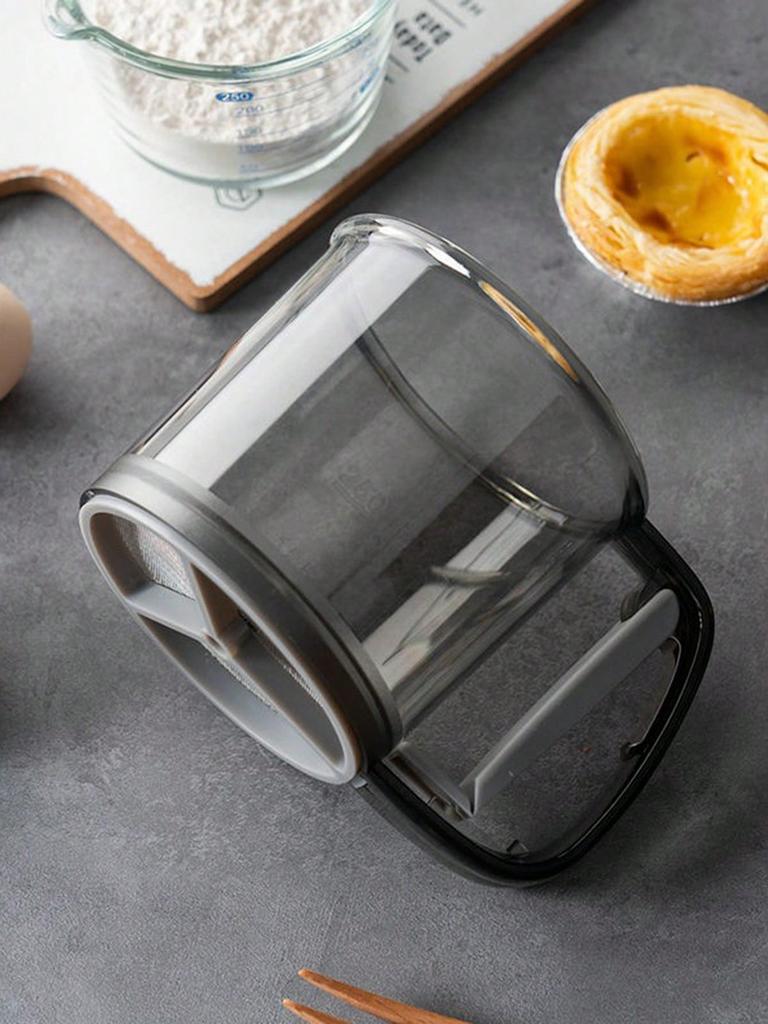 1pc Flour Sifter With Manual Hand Crank And Fine Mesh, Household Baking Tool, Flour Sieve Cup,Handheld flour sieve