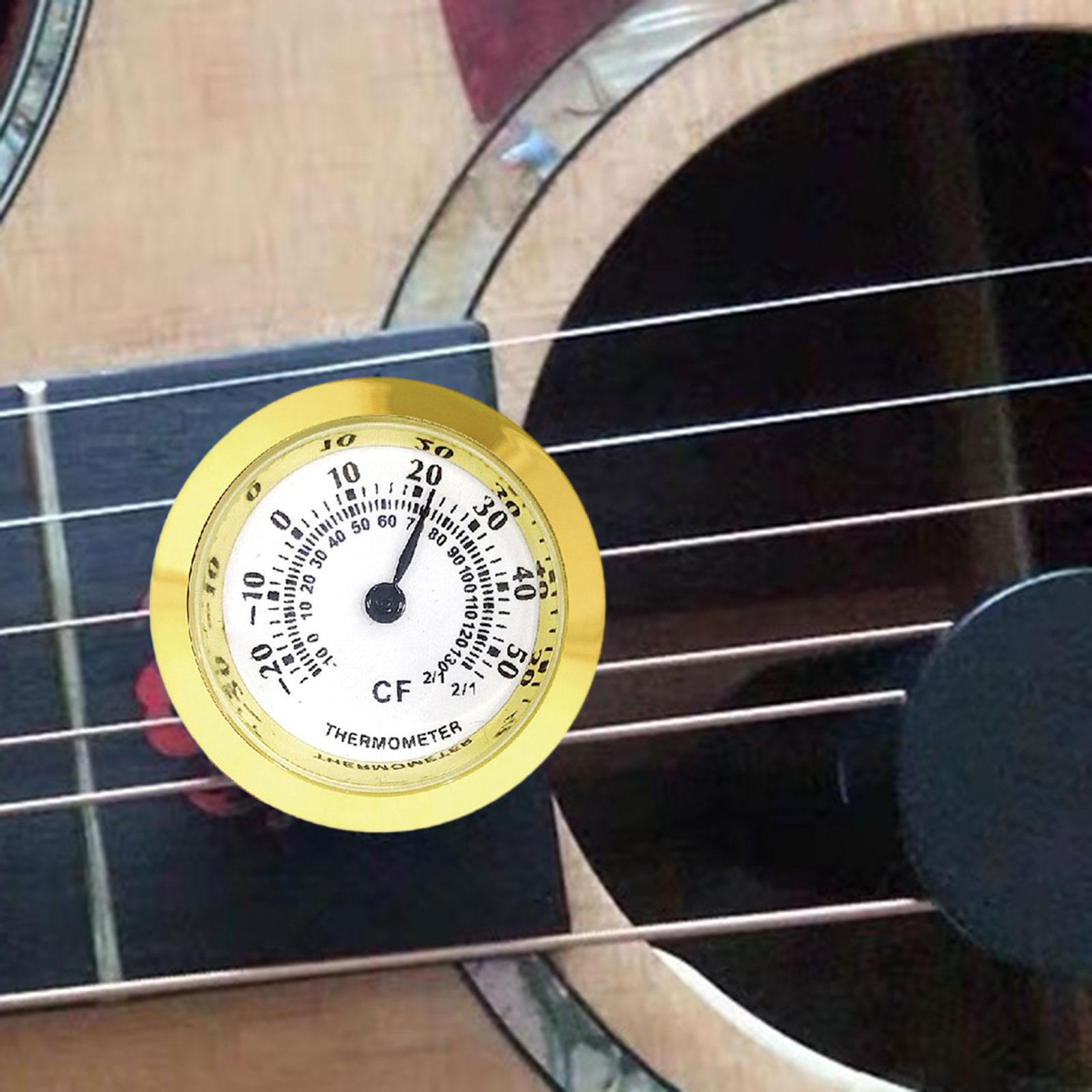 

Analog Mechanical Thermometer for Indoor And Outdoor Use with Numbers, Ideal Guitar Cases. Gold 27mm