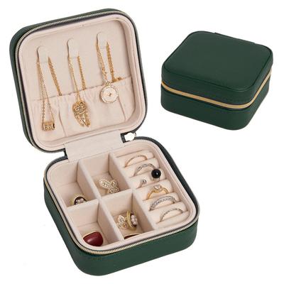Tragbare Schmuckschatulle, Schmuck-Organizer, Display, Reise-Schmucketui, Boxen, Schmuck-Leder-Aufbewahrung, Reißverschluss, Juwelier-Schmuckschatulle