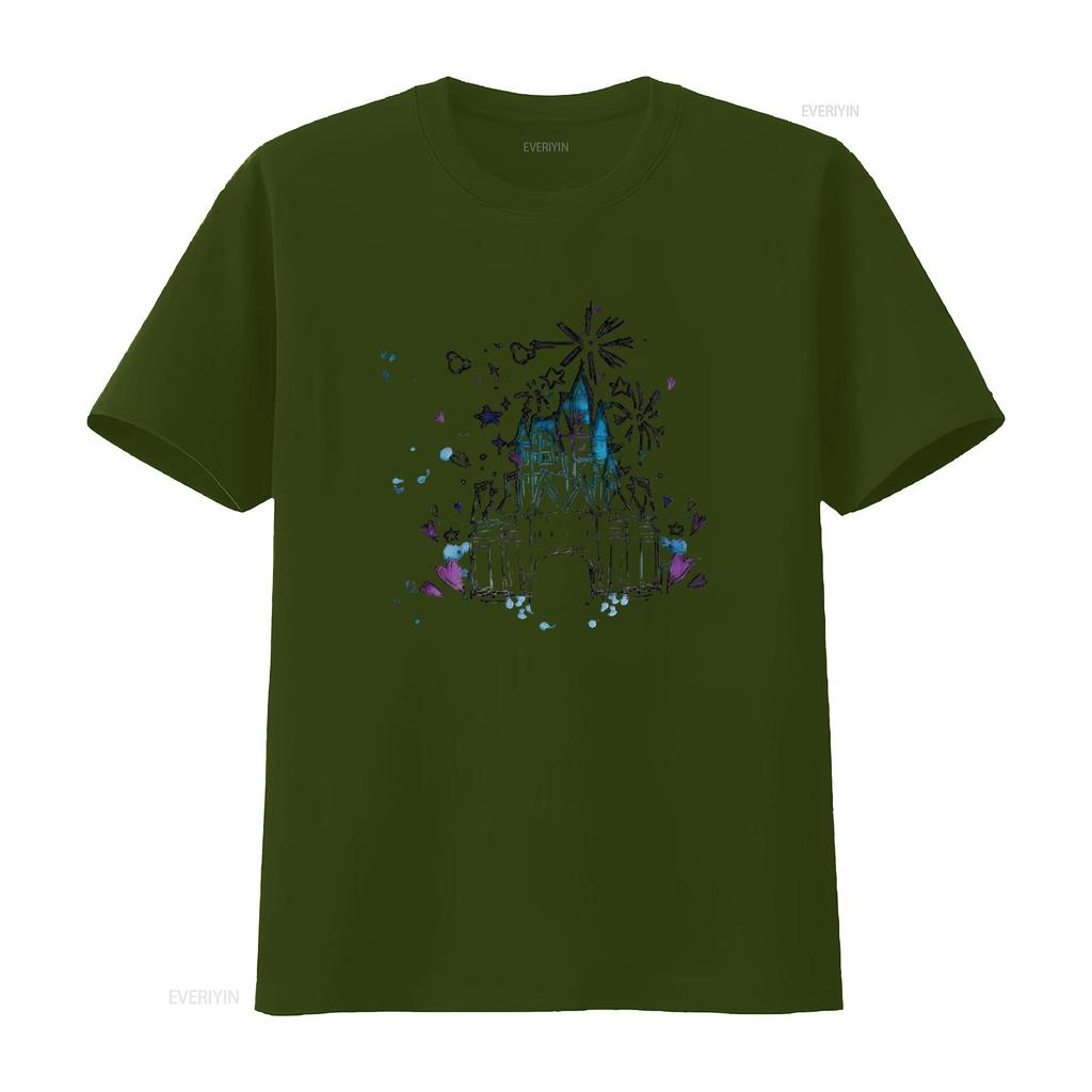 Magic Castle Women Cute Kingdom Shor Trendy Summer Tops for T Shirt with s vintage Washed Stylish homme fashion Slightly