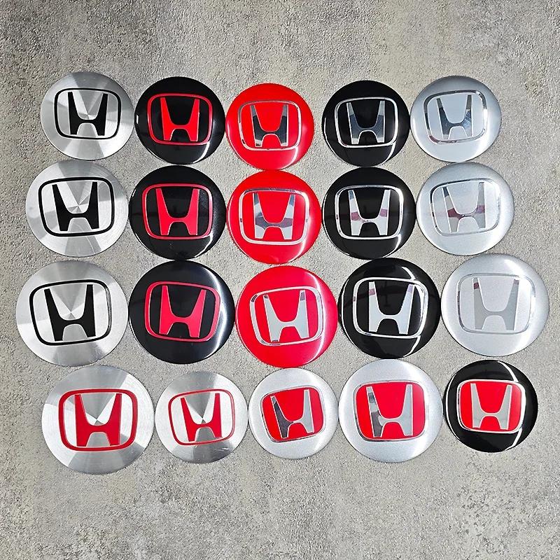 4pcs 3D 56mm 60mm 65mm Car Wheel Hub Centre Cap For Honda Badge Emblem Hub Center Cover Car Logo Sticker Car Styling Accessories ahn256