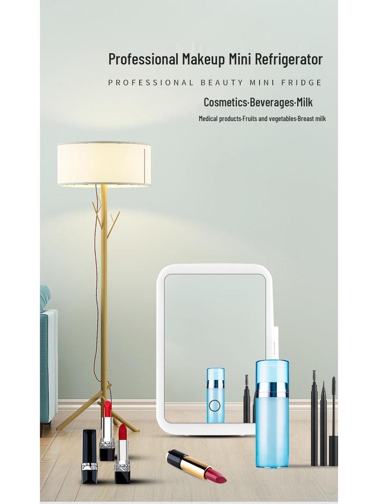 4L Mini-kylskåp för dubbelt bruk för bil och hem - Idealisk för smink, masker och kosmetika