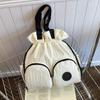 Academy style high value large capacity backpack women's new niche pleated drawstring shoulder bag