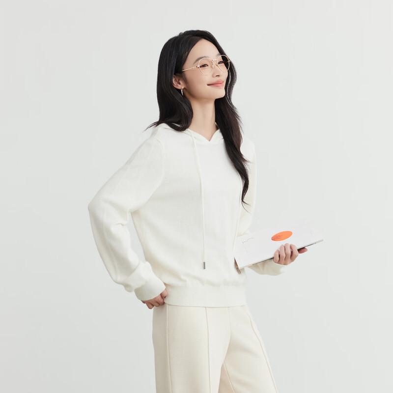 Elva' Island Women's Drawstring Hooded Loose Knit Sweater