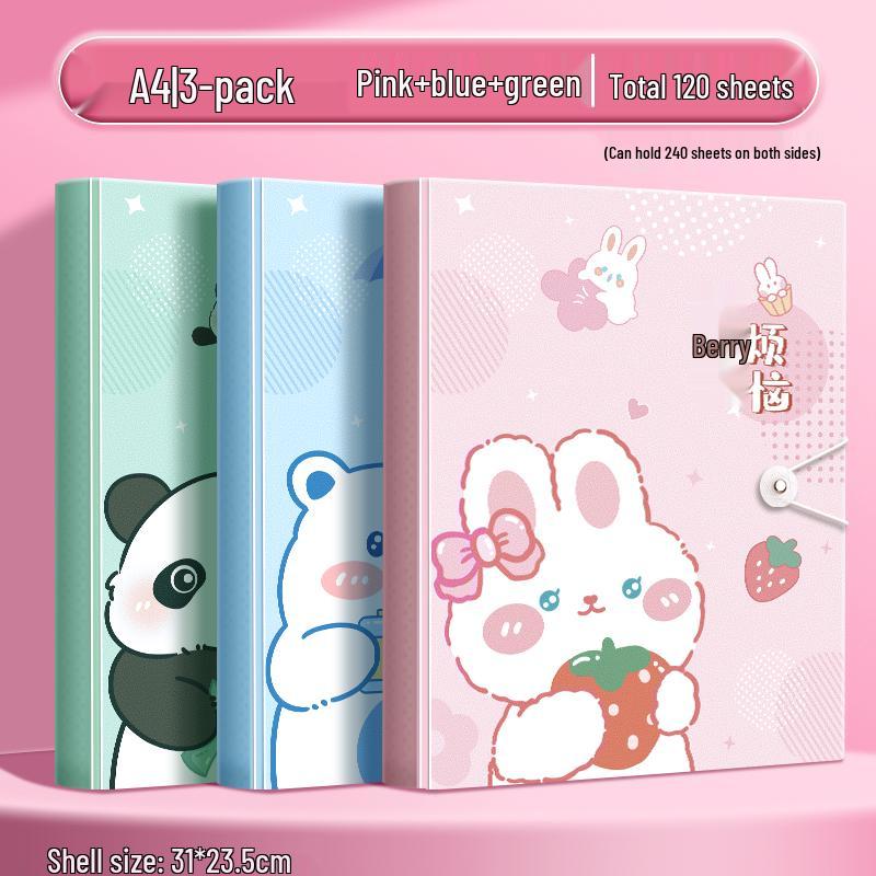 A4 Multi-Layer Transparent Document Folder with Loose-Leaf Inserts for Students