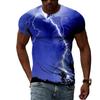 Summer New Fashion Lightning Graphic T Shirts For Men Casual 3D Natural Climate Print T-shirts Personality Cool Blouse T-shirts