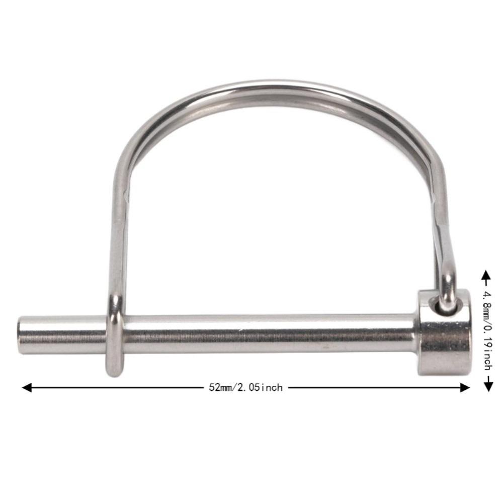 2PCS Silver Safety Coupler Pin 304 Stainless Steel Trailer Coupler Pin Practical Shaft Locking Pin