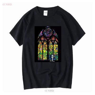 Banksy Stained Glass Window Graffiti Vest T Shirt 1761 Long Or Short Sleeves Vintage Washed Stretched Versatile