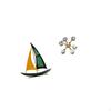 Iron Sailboat Sculpture Tabletop Ornament Modern Decorative Figurine for Desk Table Centerpiece