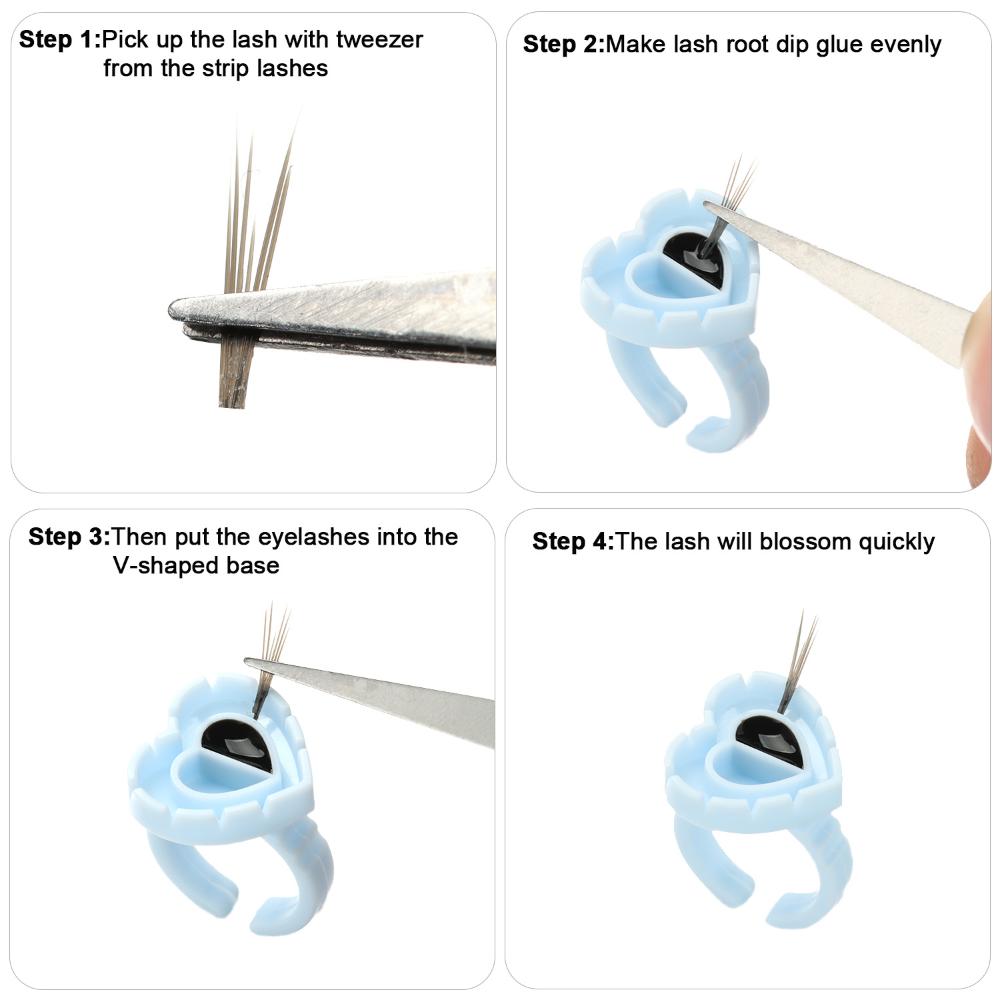 Fächernde Wimpernverlängerung Volumen Wimpernkleber Klebebecher Kleberinge Einweg