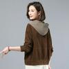 Stylish Women Corduroy Jacket Casual Cotton Coat with Pockets Basic Female Outerwear Fit