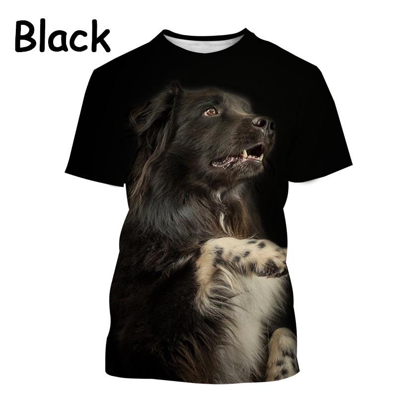 New Popular Border Collie 3D Printed T-shirt Fashion Cute Dog Unisex Animal Round Neck Casual Short Sleeve