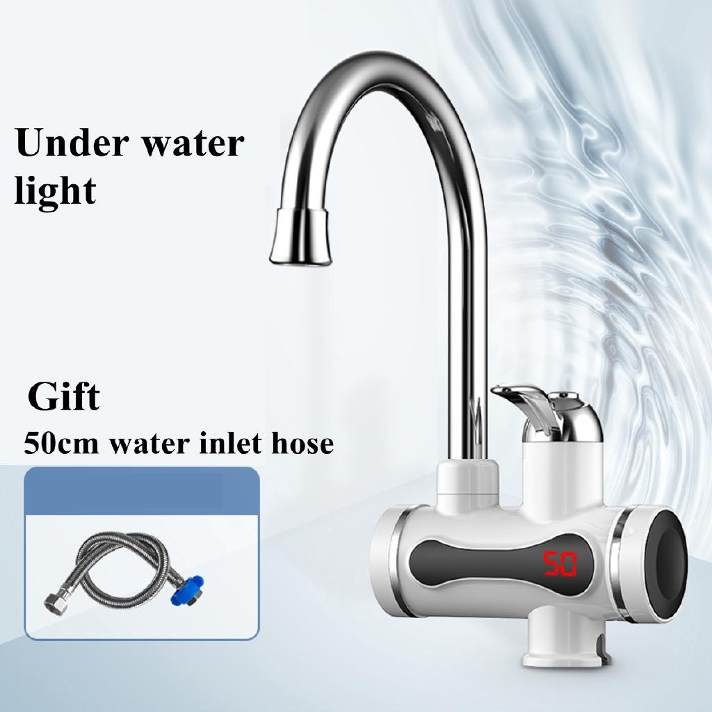 

220V 3000W Instant Electric Faucet Tap Hot Water Heater 30-50 Stainless Steel Under Inflow LED Display Bathroom Kitchen Below water