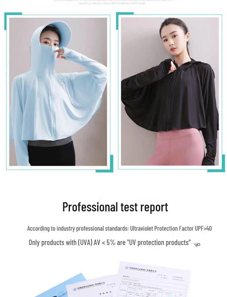 Women's Large Brim Sun Protection Ice Silk Jacket - 2025 Summer UV Shield for Cycling and Electric Scooters