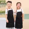 Lightweight Children's Canvas Apron Solid Color Kids Chef Costume Kids Cooking Apron  BBQ Chef