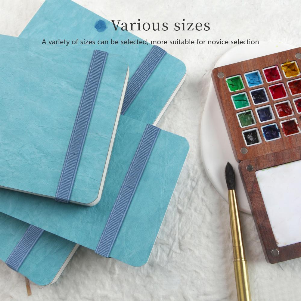 POTENTATE Blau Aquarell Journal Zeichenbuch Hand Notizbuch Skizzenblock 100% Baumwolle 300 g/m² Kaltgepresst für Kunstbedarf