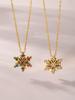 Qiong Yao 5A Zircon Snowflake Necklace, 18K Gold PVD Electroplated, Colorfast Jewelry