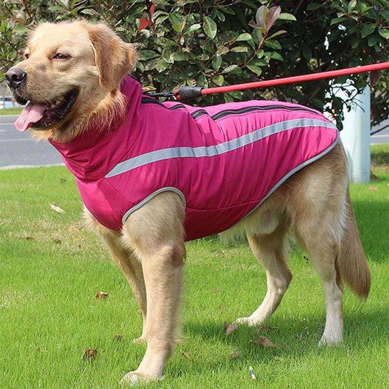 Reflektierende Wasserdichte Hundemäntel XL-6XL Übergröße Herbst Winter Warm Welpenkleidung Haustier Gepolsterte Jacke