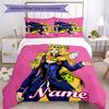3pcs Custom Name Cartoon JoJo's Bizarre Adventure Bedding Set Duvet Cover Closure Includes 1 Duvet Cover & 2 Pillowcases for All Seasons Bedroom Decor
