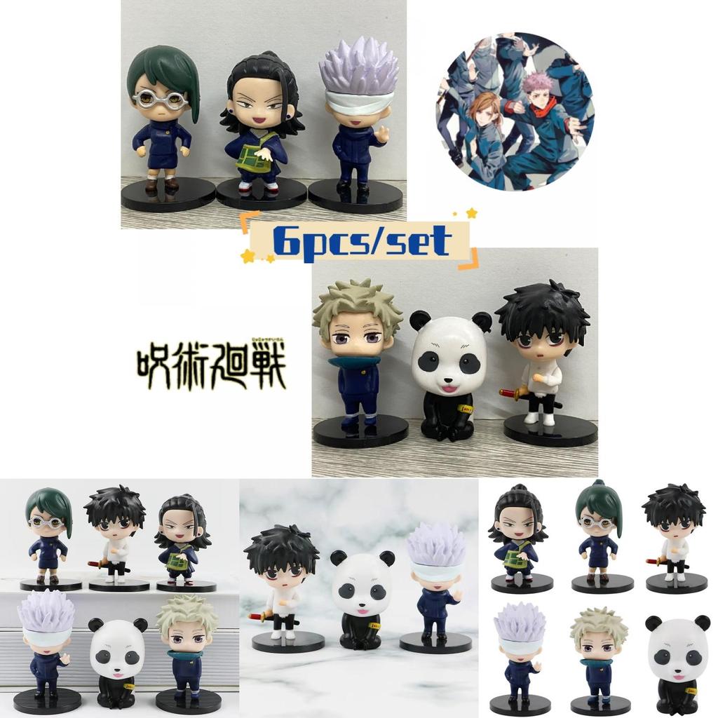 Authentic 6-piece Jujutsu Kaisen Pvc Figurine Set Toge Gojo Satoru Gojo Megumi Fushiguro Nobara Kugisaki Kechizu And Kokichi Muta 8cm Height
