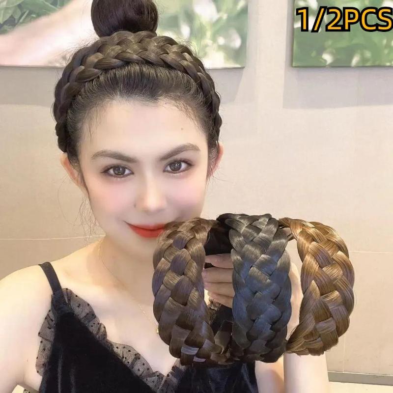 

Новая элегантная женская толстая плетеная повязка на голову для наращивания волос, парик, плетеная повязка для волос, шпилька