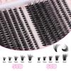 DIY Cross-Border Single Cluster D-Curved False Eyelashes Set - 640 Clusters with Mixed Lower Lashes