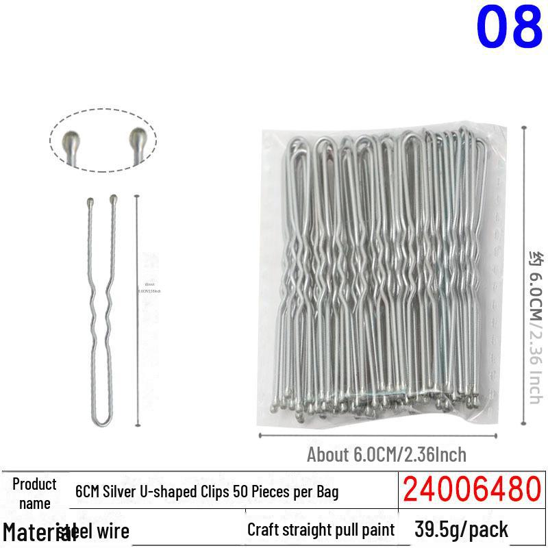 50 Black U-Shaped Hair Clips: Thick Head Ornaments and Hair Accessories for Women