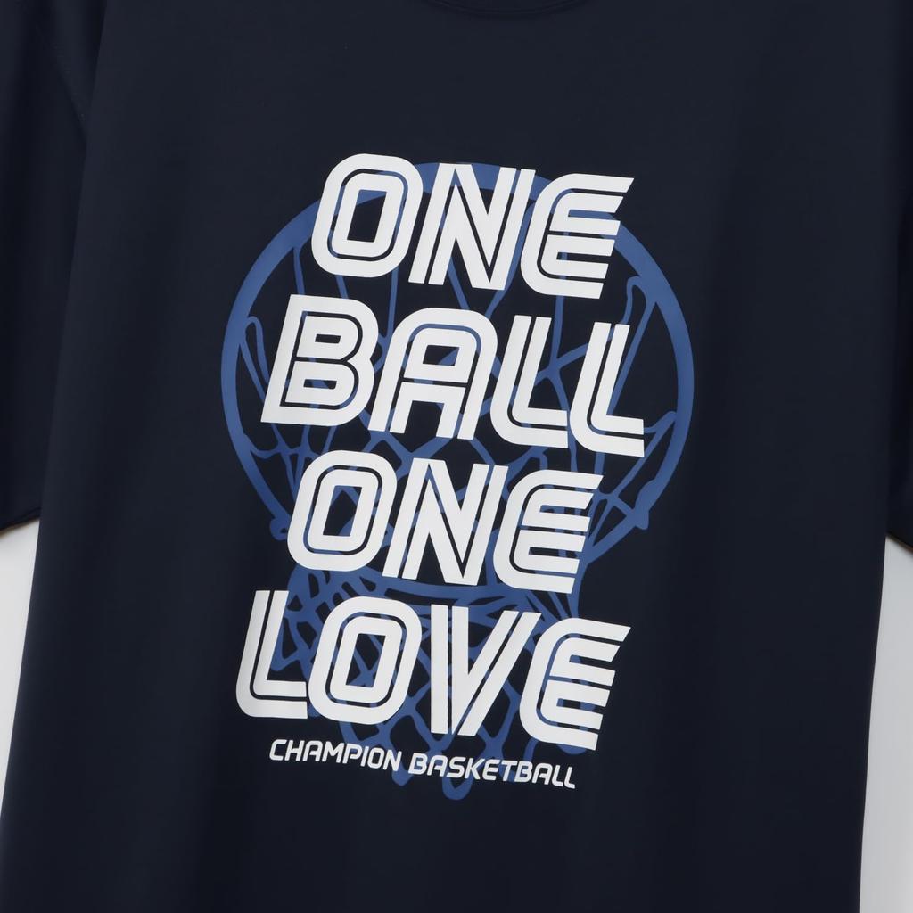 Champion short crew quick graphic short sleeve navy T-shirt, sleeve, neck, antibacterial, deodorizing, drying, print, T-shirt, basketball, C3-ZB314,