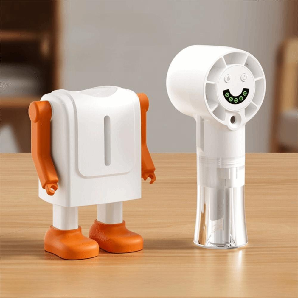Cute Robot Shape Misting Handheld Fan LED Screen Display Mini Fan Rechargeable Fan  Camping Travel