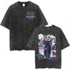 Higashikata Josuke Print T-shirt JoJo's Bizarre Adventure Anime Clothing Men Cotton Tshirts Vintage Washed Tee Harajuku T Shirt