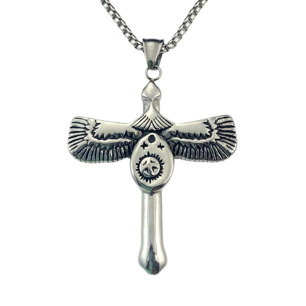 Indian Vintage Simple Eagle Titanium Steel Pendant Personalized Men'S And Women'S Necklace Pendant Accessories Sweater Chain