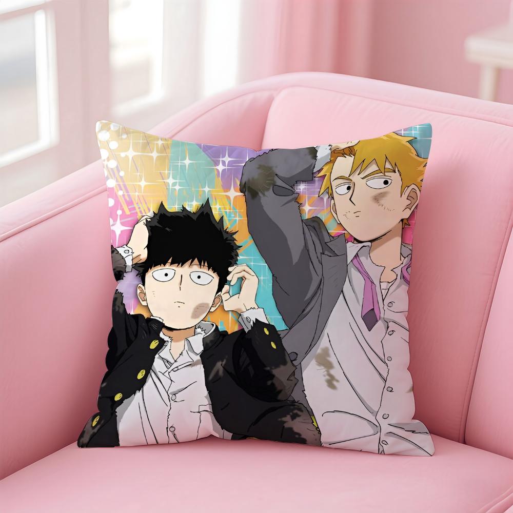 Mob Psycho Cushion Cover Linen Minimalist Cover Soft Decor for Sofa Home Room