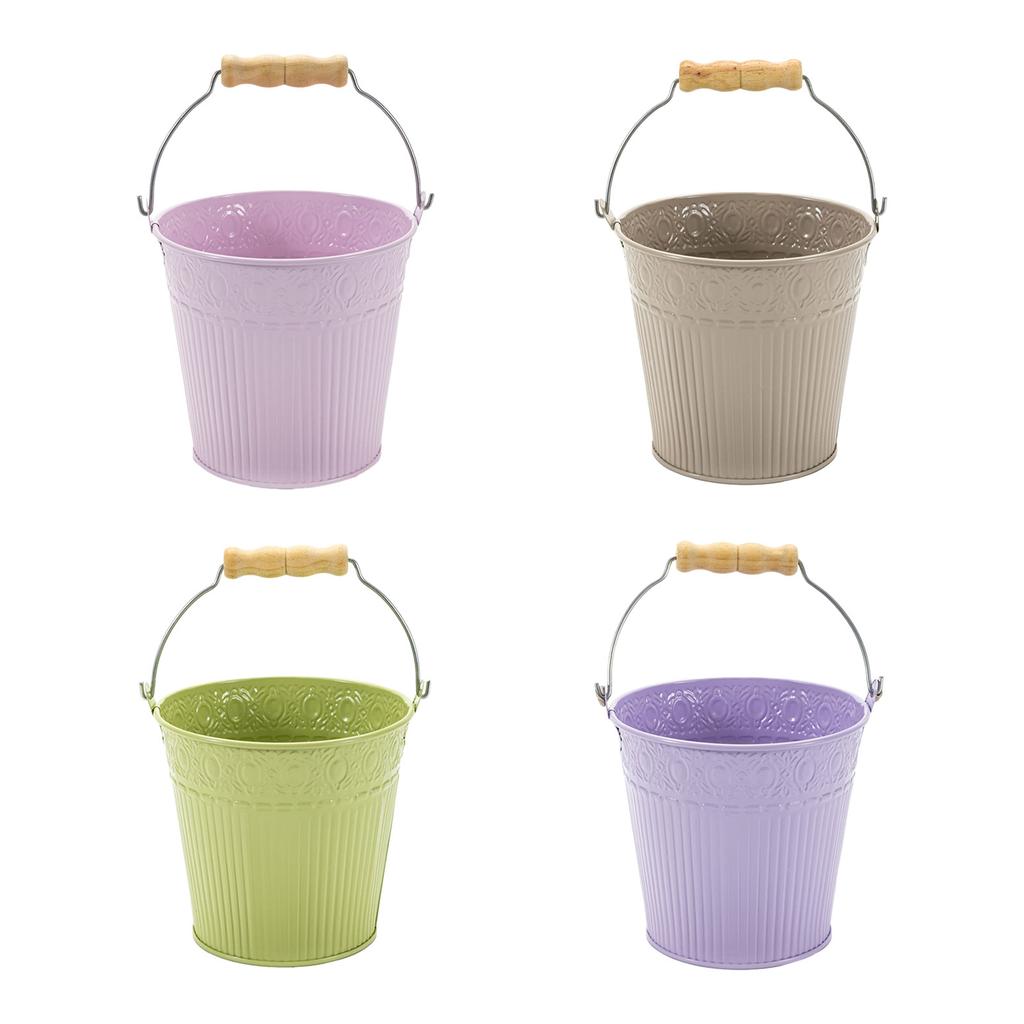 Flower Plant Pots with Handle Iron Potted Hanging Planter Outdoor Flowerpots Basket Bucket Vase Suitable for Food Snacks