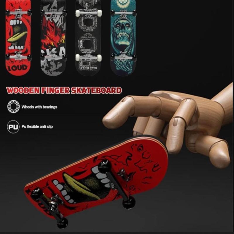 Finger Skateboard Toys Wooden Finger Scooter Professional Fingerboard Desk Toy For Adults Teens/Kids