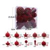 24PCS Flocking Christmas Balls Pendant Plastics Special-shaped Christmas Decoration Pendants DIY Multicolor