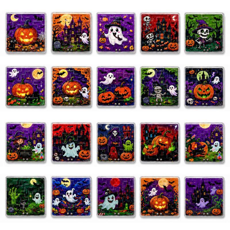 10Pcs Halloween Mini Maze Toys Educational Handheld Brain Puzzles Party Favor Halloween Party Favor For Kid Goodies Bag Exchange