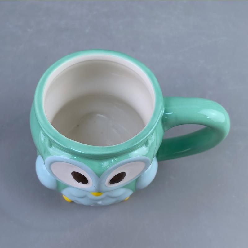Ceramic Owl Mug Hand-painted Cup Animal Shape 3D Coffee Cup Gift Cup